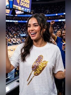 QUEEN OF SPARKLES Sequin Corn Dog to Geaux Tee